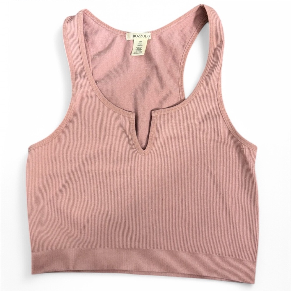 Bozzolo Cropped Ribbed Tank, Size S/M